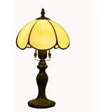 Blivuself Tiffany Tischlampe Europäische Retro Tischlampe Einfache Tischlampe Kreative Tiffany Buntglas Wohnzimmer Esszimmer Schlafzimmer Nachttischlampe Gelb Tischlampe