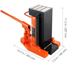 Vevor Hydraulischer Wagenheber, 5 t Hebebühne auf der Spitze, 10 t Hubkapazität an der Spitze, 20-173 mm Zehenhöhe, 287-440 mm obere Höhe, Lufthydraulischer Klauenwagenheber für Maschinen