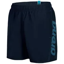 Arena Jungen Fundamentals Logo Jr Boxer Swim Trunks, Navy-Turquoise, 140