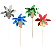 Papstar Deko-Picker 19,5 cm farbig sortiert "Palmblätter"