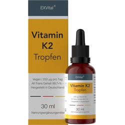 EXVital® Vitamin K2 Tropfen - Menaquinon Mk-7 all-trans-Vitamin hochdosiert 30 ml