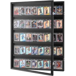 VEVOR Vitrine für Sportkarten in 35 verschiedenen Ausführungen, 617 x 775 x 55 mm, Schaukasten mit 98 % UV-Schutz, PC-Glas, abschließbarer Wandschrank für Fußball, Basketball, Hockey Sammelkarten