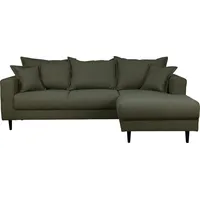 Home Affaire Ecksofa »VEYRAS L-Form«, hoher Sitzkomfort, incl. 2 Zierkissen mit Keder, B/T/H: 230/150/76 cm grün