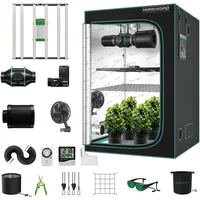 MARS HYDRO Smart Growzelt Komplettset,FC-E4800 App Fernbedienung Dimmbar Grow Light 2646 LEDs,120x120x200cm 1680D Hohe Reflektivität Mylar Grow Box Komplettset,6" 402CFM App-Steuerung Belüftungssat