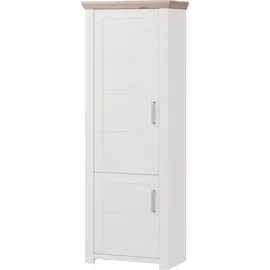 Set One by Musterring Drehtürenschrank "York", weiß (weiß, eiche hell), B:75cm H:207cm T:42cm, MDF, SET ONE BY MUSTERRING, Schränke, Drehtürenschrank, Typ 03, in 3 Farbvarianten, mit Bügelgriff in silber, B 75 x H 207 cm