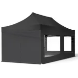 TOOLPORT Faltpavillon Economy 3 x 6 m inkl. 4 Seitenteile schwarz 59357