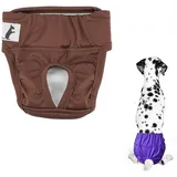 LAPA HOME Hundewindel Waschbare Schutzhöschen Hundewindeln Monatsblutung Hunde-Schutzhöschen, verstellbare Hygieneunterhose für Hündinnen Anti Belästigungs Höschen braun S(Taille 25-30 cm)