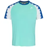 Head Racket Topspin Kurzarm-t-shirt - Turquoise / Prin - S
