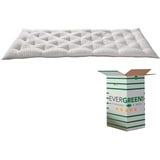 EVERGREENWEB Latex-Matratzentopper für eineinhalb Plätze,7 cm hoch,Polsterung des Matratzenbezugs mit Latex-Schaumflocken, orthopädischer Futon mit Weichheitseffekt und antibakterielles Futter120X200