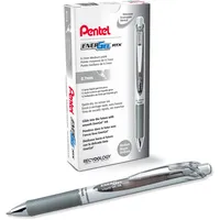 Pentel EnerGel XM BL77 Gelschreiber mit Druckmechanik, grau (12