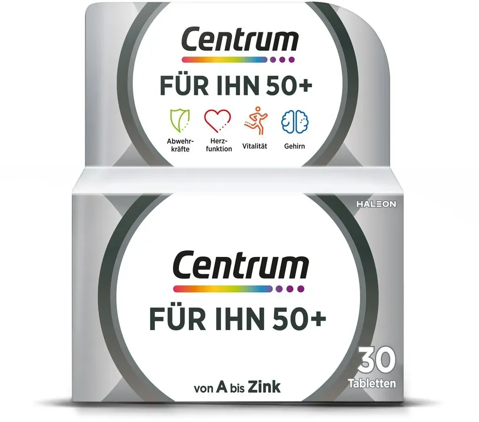 Centrum Für Ihn 50+ Multivitamin – Hochwertiges Nahrungsergänzungsmittel mit Mikronährstoffen – Speziell für Männer ab 50 – Vitamine, Mineralstoffe, Spurenelemente