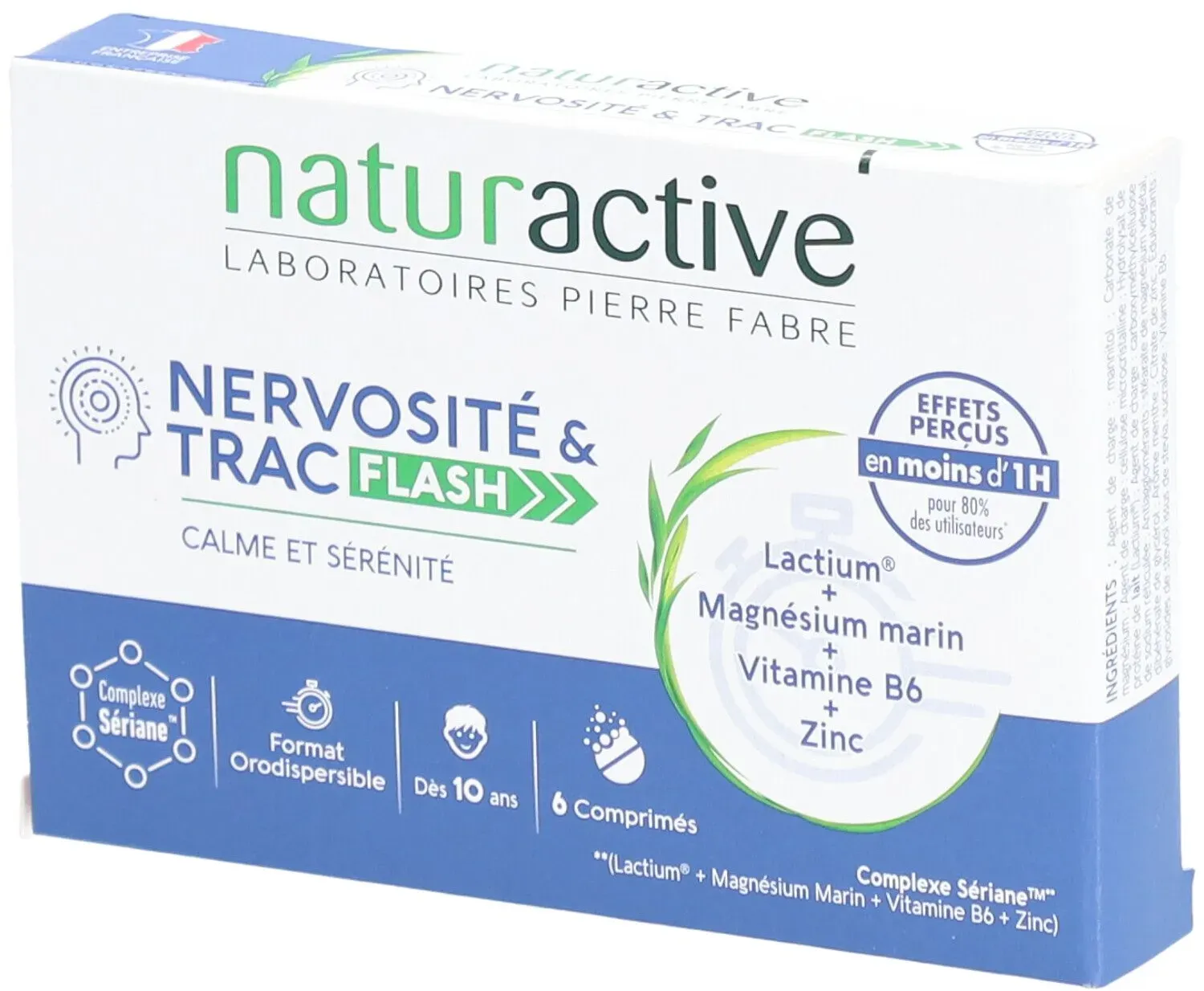 NATURACTIVE NERVOSITÉ & TRAC FLASH 6 pc(s) comprimé(s)