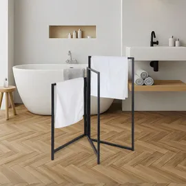 Relaxdays Handtuchständer Faltbar Schwarz