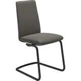 Polsterstuhl STRESSLESS "Laurel", grau (metal grau paloma, schwarz matt), B:53cm H:92cm T:59cm, Leder PALOMA: PALOMA ist ein durchgefärbtes Semianilin-Möbelleder mit natürlicher Narbung., Stühle, Polsterstuhl, Low Back, Größe M, mit Beinen aus Stahl in Schwarz matt
