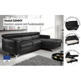 Cotta Ecksofa Sammy L-Form, mit Kopfteilverstellung, wahlweise mit Bettfunktion & Bettkasten grau