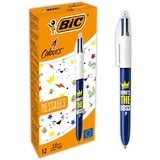 BIC Kugelschreiber, mittlere Spitze (1,0 mm), Motiv "Who's The Boss", 4 Farben, 12 Stück