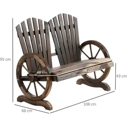 Outsunny - Gartenbank - 108L x 66B x 95H cm - dunkelbraun