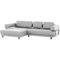Stylife Ecksofa, Weiß, Leder, Echtleder, Dickleder, 3-Sitzer, Füllung: Polyurethan (Pur), Ottomane links, L-Form, 307x188 cm, Goldenes M, Typenauswahl, Fußauswahl, Lederauswahl, Stoffauswahl, seitenverkehrt erhältlich, Hocker Rücken echt, individuell planbar, Wohnzimmer, Sofas & Couches, Wohnlandschaften, Ecksofas