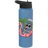 Sommer Strand Pool Party Hippo aufblasbare Flamingo Hawaiian Stainless Steel Insulated Water Bottle