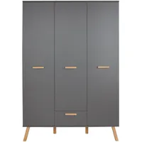 trendteam Kleiderschrank Mats 130 x 190 cm Dekor Grau