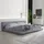 Home Deluxe Bett mit Ablage GALAXIS - Grau 270 x 200 cm - inkl. Matratze & Lattenrost | bodentiefes Designbett, Familienbett, Polsterbett, Futonbett - Grau