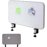 Mendler Tisch-Whiteboard HWC-G74, Büro-Sichtschutz Trennwand Schreibtisch Magnettafel Pinnwand, Stoff/Textil - 60x35cm grau