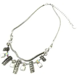 Lily's Treasures [E2076] - Designer Halskette 'Erinnerungen an die Vergangenheit' Silber Weiß