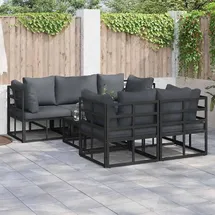 vidaXL Garten-Lounge-Set 6-tlg. schwarz