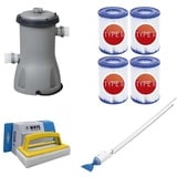 Bestway - Poolsauger AquaCrawl & Filterpumpe 3028 L/u & 4 Filter Typ II & WAYS Scheuerbürste