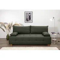 Schlafsofa COLLECTION AB Sofas Gr. B/H/T: 196cm x 45cm x 96cm, Struktur, grün Schlafsofa,Bettkasten,Bonnelfederkern,Rückenkissen,Armlehnekissen