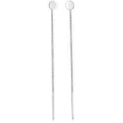 Paar Ohrhänger ELLI "Plättchen Minimal Basic Durchziehen 925 Silber", silber, Ohrringe, Damen, OneSize, ohne Stein, Silber 925 (Sterlingsilber)