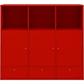 Hammel Furniture Highboard Mistral Hochkommode, Hochschrank, mit Türen und Schubladen, Breite: 133cm, anpassungsbar Designmöbel rot