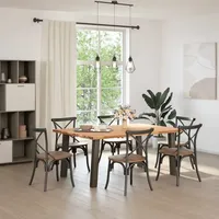 VidaXL Esstisch Hellbraun 180x120x74 cm Massivholz Eiche Rechteckig
