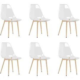 vidaXL Esszimmerstuhl Transparent PET 6er Set