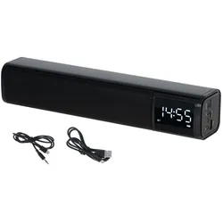 Adler Wecker mit Lautsprecher AD 1191 Bluetooth Soundbar USB AUX Eingang schwarz