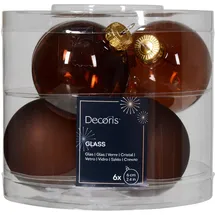 Kaemingk Christbaumkugeln Espresso braun Ø 6 cm aus Glas - 6er Set