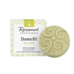 Rosenrot festes Mini ShowerBit® - Duschgel Gute Laune