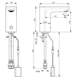 Ideal Standard CeraPlus Sensor-Armatur ohne Mischung (A6143AA)