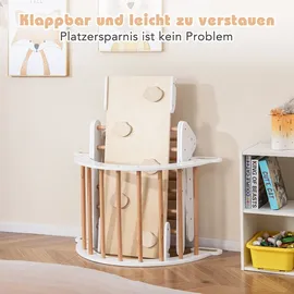 Costway Kletterbogen 4 in 1 mit Rutsche Grau/Naturbelassen