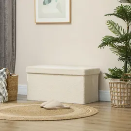 Homcom Polsterbank Cremeweiß 76 x 38 x 38 cm