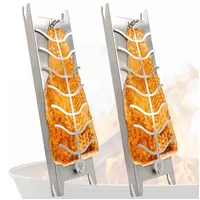 eluno Räucherbrett Flammlachsbrett aus Edelstahl, Edelstahl, (2-St) silberfarben