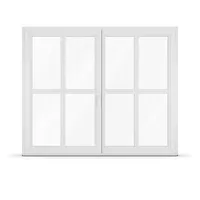 Zweiflügelige Fenster mit Sprossen, Kunststoff, aluplast IDEAL® 4000, Weiß, 1200x800 mm, Helima Sprossen, nach Maß