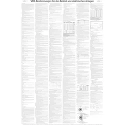 VDE Aushang, VDE-Bestimmungen für den Betrieb von elektrischen Anlagen gem. DIN VDE 0105-100 - 660x965x1.5 mm Kunststoff