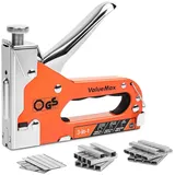 ValueMax 3-in-1 Handtacker Set mit 3000 Klammern -tüv gs geprüft- Profi Tacker für Holz, Typ 140/28/8 leistungsstarker Tackerpistole mit