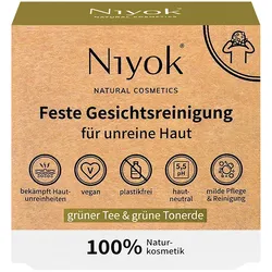 Niyok Feste Gesichtsreinigung grüner Tee & grüne Tonerde, 80 Gramm