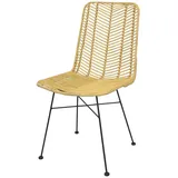 Rattanstuhl Esszimmerstuhl Rattansessel Korbsessel Korbstuhl Stuhl beige/schwarz