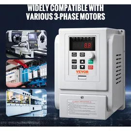 Vevor 2,2kW 10A 3PS Frequenzumrichter VFD AC 220–240V Frequenzregler Drehzahlregler Frequenzwandler Wechselrichtermotor VFD Inverter Variable Frequency Driver inkl. 20cm Steuerkabel