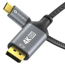 Sonero USB-C auf DisplayPort Kabel 4K 60Hz 1,00 m Grau/Schwarz