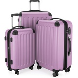 HAUPTSTADTKOFFER - SPREE - 3er Trolley-Set Rollkoffer Reisekoffer, (S, M und L) Koffer-Set, 4 Doppel-Rollen, , Flieder