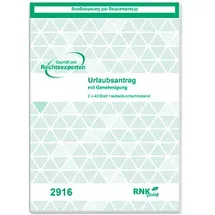 RNK RNK-Verlag Urlaubsabwesenheitsmeldung Formularbuch 2916